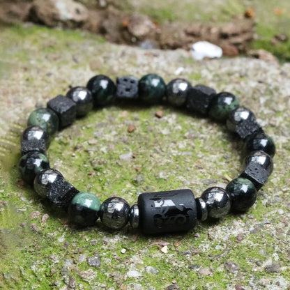 12 Zodiac Signs Natural Stone Bracelets Taurus Cancer Virgo Pisces Bracelets Ladies Men Couples Gift Bracelet aquarius