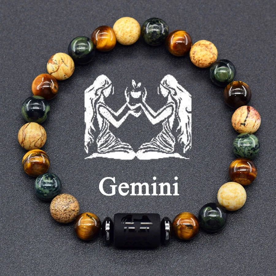 12 Zodiac Sign Bracelet Homme Constellation Bracelet for Men Aries Virgo Leo Libra Charm Bangle Women Friendship Jewelry on Hand