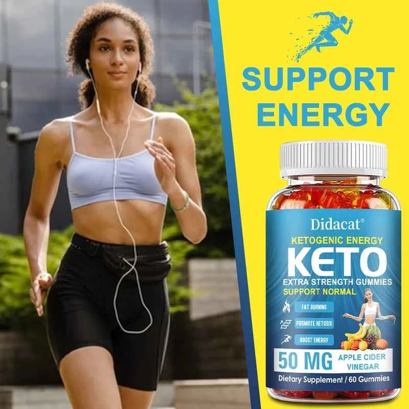 Keto Gummies, Containing 50mg of Apple Cider Vinegar, Support Fat Burning, Promote Ketosis, and Increase Energy