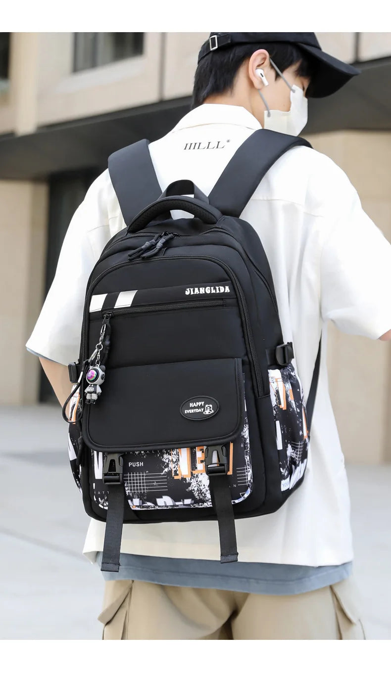 NEW Children Orthopedics School Bags Kids Backpack In Primary Schoolbag For Teenager Boys Waterproof Backpacks Book Bag mochila