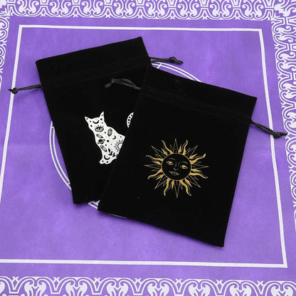 Tarot Card Bag Composite Fleece Drawstring Storage Bag Tarots Storage Bag Dice Bag Rune Jewelry Pouch Christmas Party Gift Pouch - AMULET RING STORE