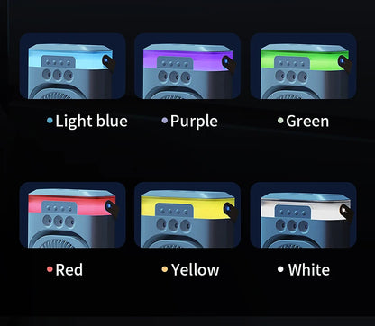 Portable air conditioning fan household 5000 mA desk humidifier small fan office three hole spray fan with color night light