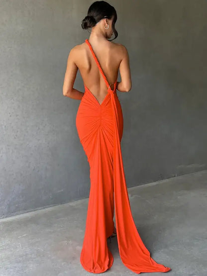 Women's White Bodycon Long Dress - Summer Party Wear - AMULET RING STORE