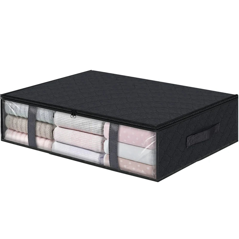 Foldable Under Bed Storage Containers with Clear Window Underbed Toy Organizers and Clothing Storage Bags Closet Storage Bins - AMULET RING STORE