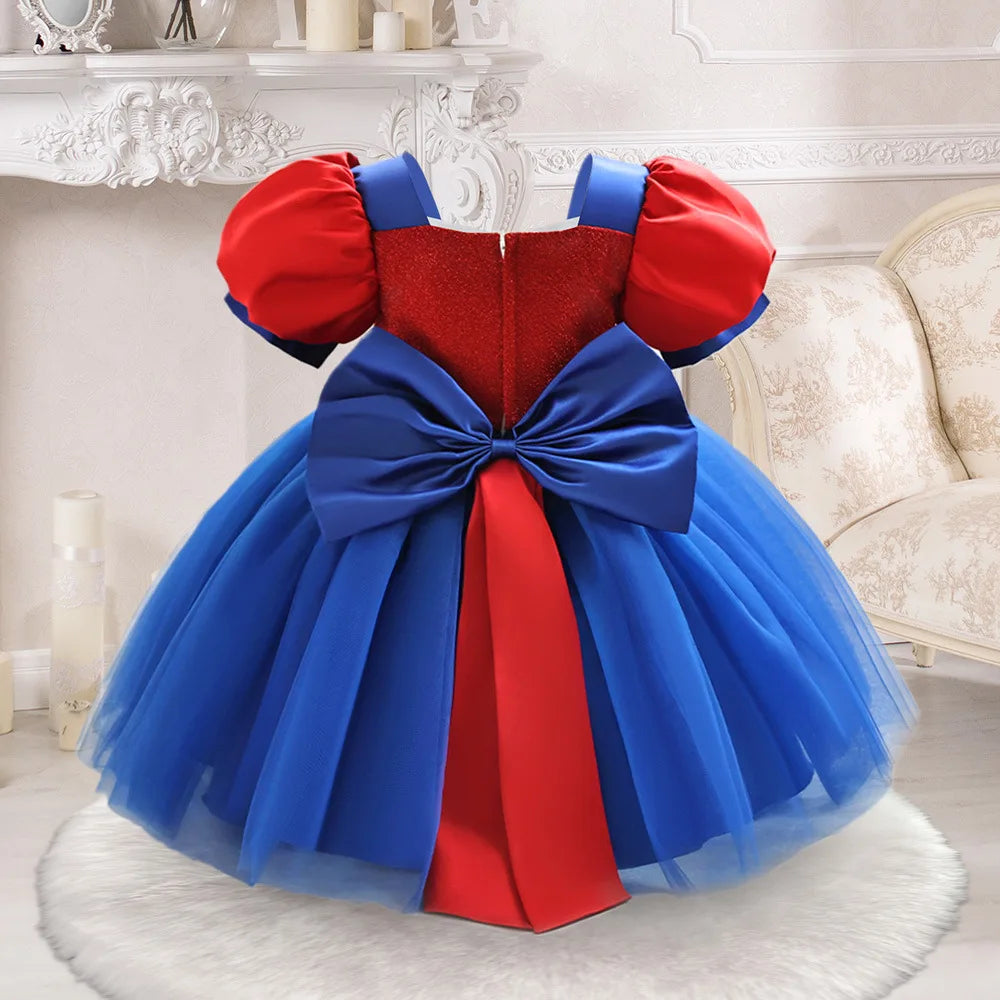 Princess Dress For Toddler Little Girl Luxurious Bow Gown Kids Birthday Party Clothes Halloween Carnival Children Princess Dress