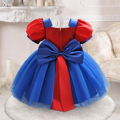 Princess Dress For Toddler Little Girl Luxurious Bow Gown Kids Birthday Party Clothes Halloween Carnival Children Princess Dress