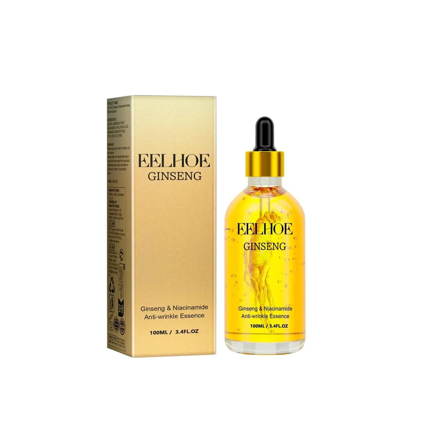 Eelhoe Ginseng Face Anti Wrinkle Serum Reduce Fine Lines Tightening Hydrating Anti-aging Plumping Face Smooth Skin Care Serum