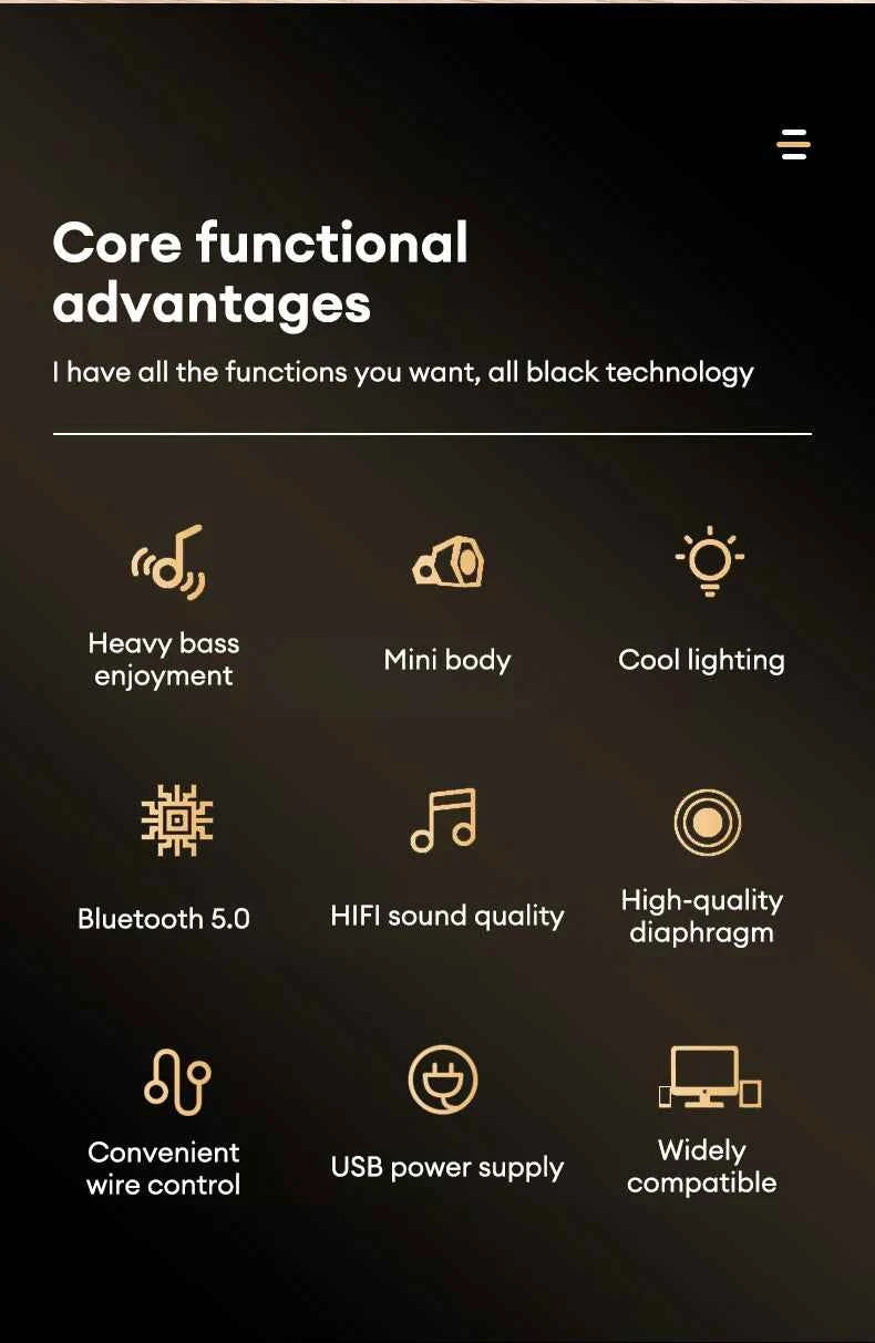 New Lenovo A02 Wireless Bluetooth V5.4 Speaker With Dual Mode RGB Light Wired Loudspeaker Vibrant Stereo Sound Camping Soundbox