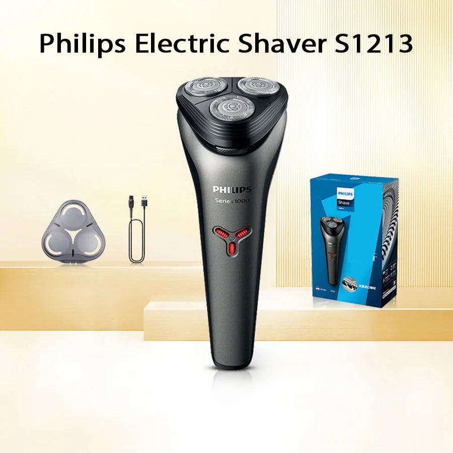 PHILIPS S1113 Electric Shaver USB Charge Stainless Steel PowerCut Blade Razor Triple Floating Head Men Fast Shave Beard Trimmer