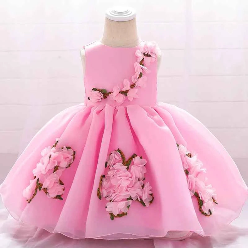 Baby Dresses For Girls Christmas Toddler Kids Flower Elegant Princess Birthday Gown Children Wedding Party 0 1 2 Y Tulle Dresses