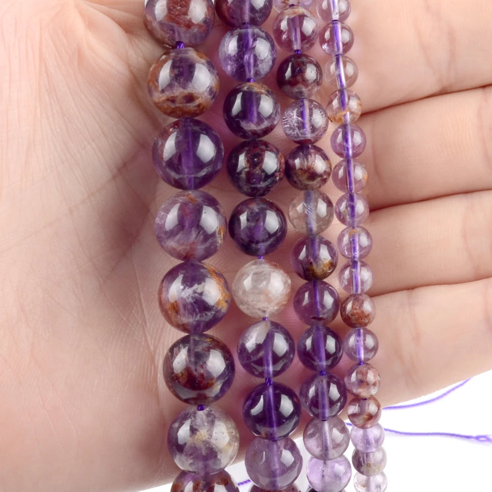 45 Styles Natural Stone Beads Amethyst Purple Jades Agate Crystal Glass Beads Jewelry Making Findings DIY Bracelet Accessories - AMULET RING STORE