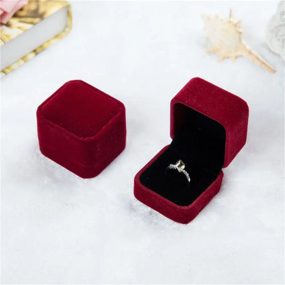 Heart-Shaped Velvet Jewelry Box Rose Flower Valentine'S Day Engagement Proposal Wedding Ring Box Gift Box Jewelry Organizer Case - AMULET RING STORE