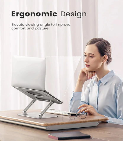 ST01 Portable 11–16-inch Adjustable Laptop Stand Computer Stand Sturdy Aluminum for Desk Foldable Laptop Holder Notebook Tablet - AMULET RING STORE