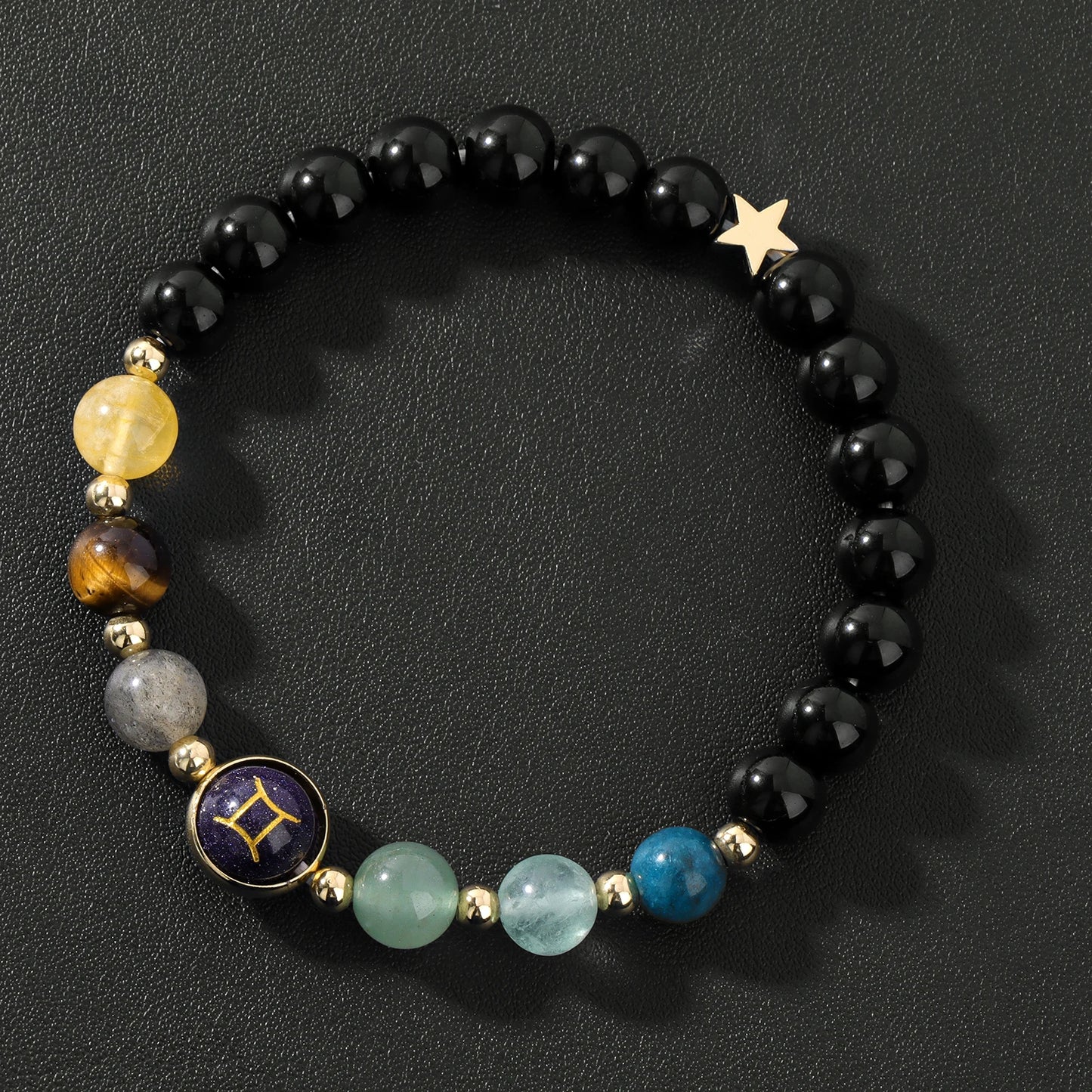12 Zodiac Signs Bracelet Men Gemini Scorpio Sagittarius Obsidian Tiger Eye Stone Beads Bracelets for Women Constellation Jewelry