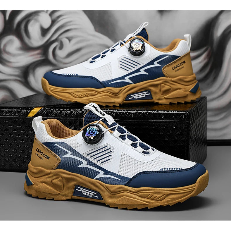 Men's Korean breathable casual sports shoes four season new soft soled Rotating shoelaces outdoor running shoes student sneakers - AMULET RING STORE