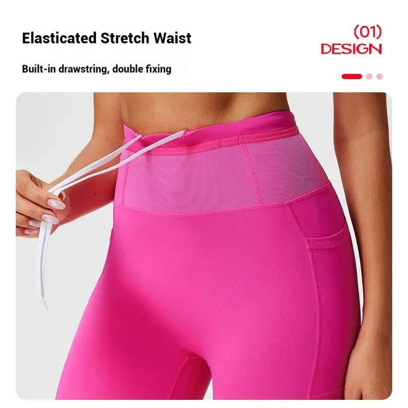 Marathon Compression Shorts with Waistband Pocket Men Women Quick Dry Nylon Workout Tights for Cycling Running Training