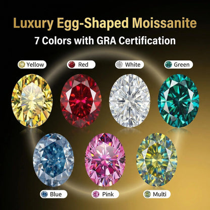 1CT colored diamond moissanite oval pigeon egg moissanite irregular naked stone gemstone jewelry accessories