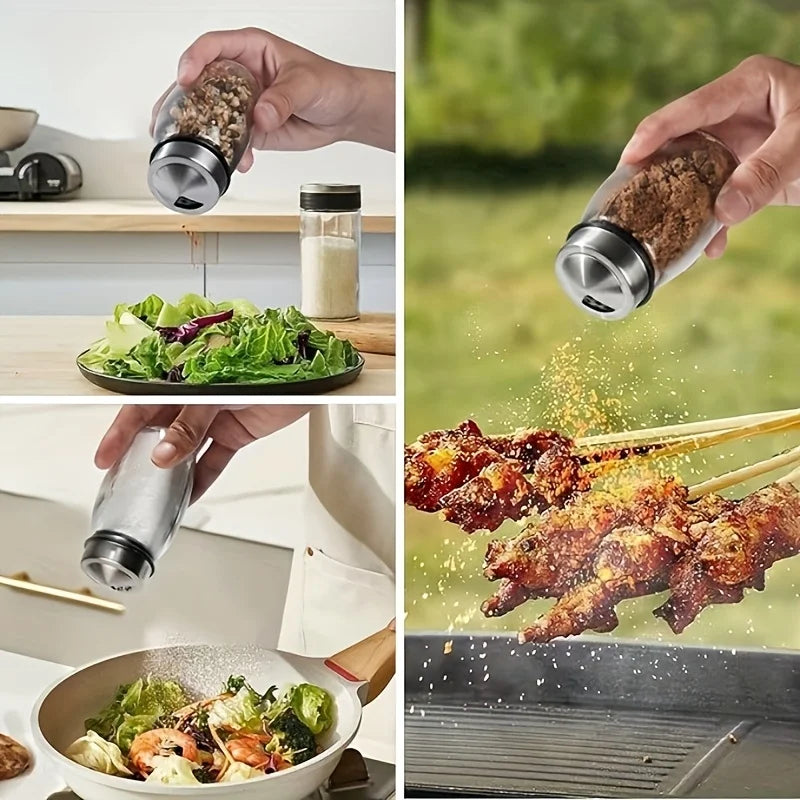 6pcs Glass Jar Bottle Set for Kitchen Storage Pantry Spices Organizers and Organization Spice Rack