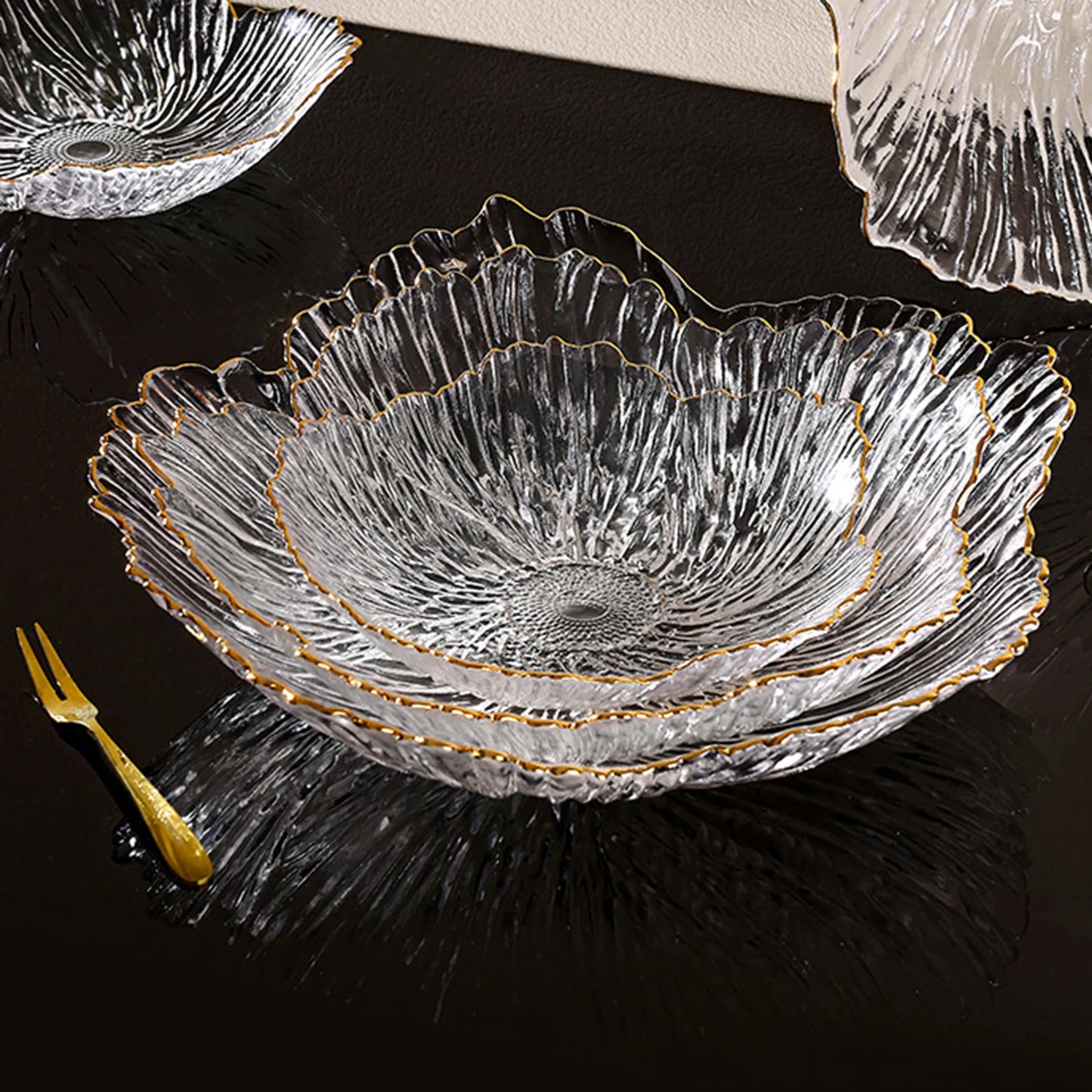 Fruit Basket Plate,Snack Cake Dish Tableware,Round Decorative Glass Fruit Plate Bowl,Food Storage Basket for Dining Room,Home - AMULET RING STORE