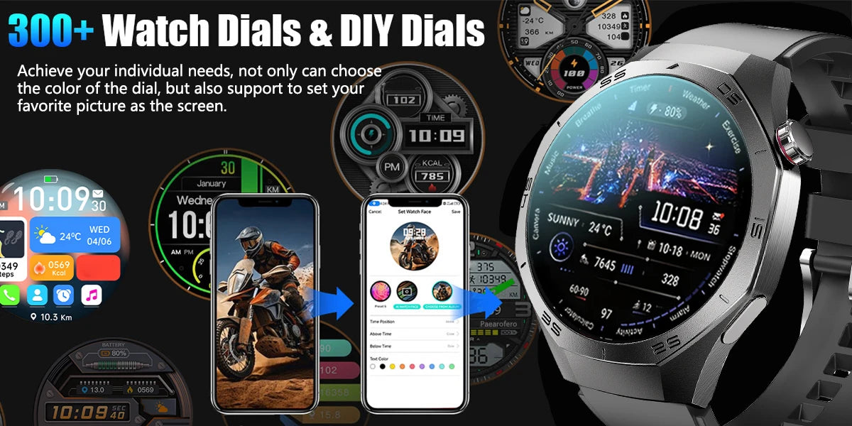 2025New GUHUAVMI GT5 Pro Smart Watch Men HD AMOLED Screen GPS Motion trajectory HeartRate Bluetooth Call 1.52" SmartWatch IP68