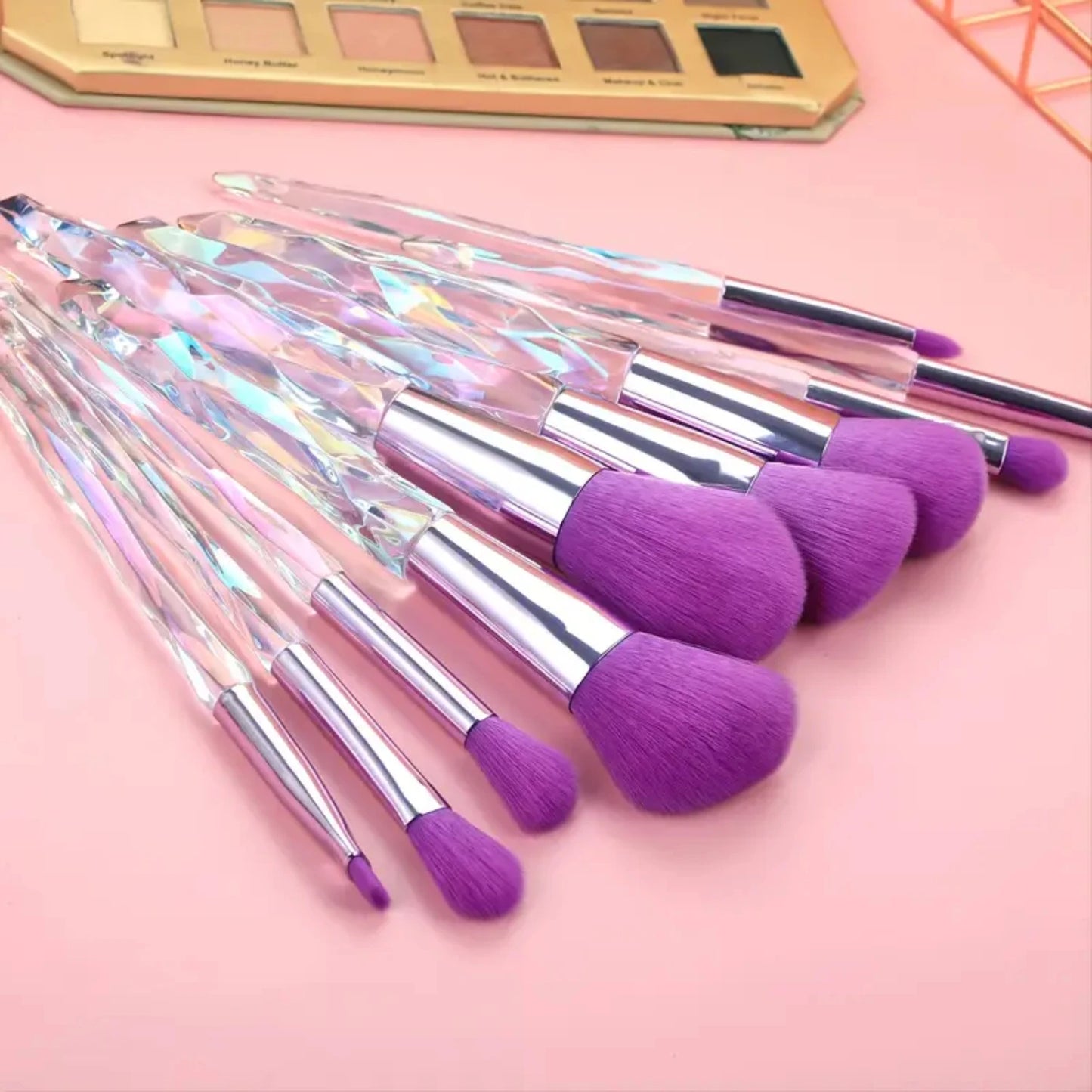 Soft and Luxurious Travel Beauty Tools - Crystal Acrylic Handle Eye Makeup Brush Set with High Quality Eyeshadow Brushes - Cosme - AMULET RING STORE