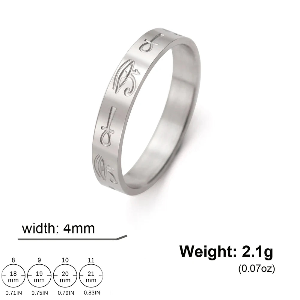 Islamic Muslim Ring Stainless Steel Arabic Finger Ring for Women