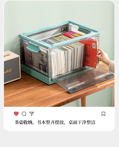 Transparent Storage Bin Foldable Storage Trunk Open Storage Box Home Wardrobe Clothes Organizer Large Capacity Sundries Box - AMULET RING STORE
