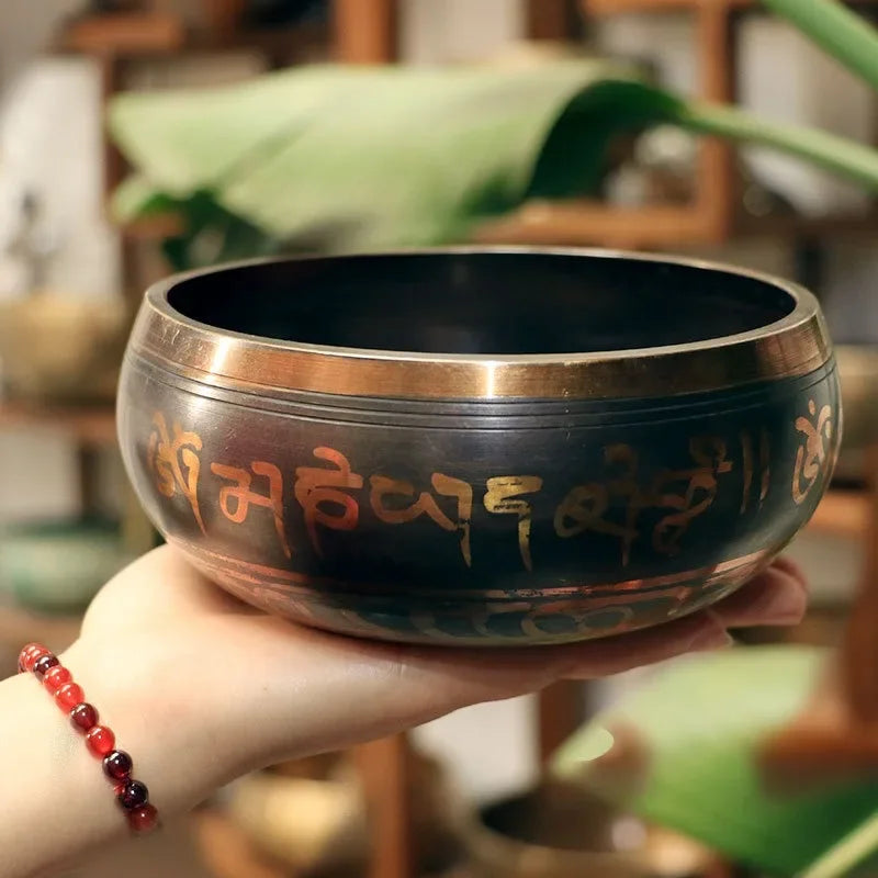 Nepal Singing Bowl Healing Yoga Meditation Portbale Tibetan Singing Bowls Sound Therapy Musical Percussion Instruments - AMULET RING STORE