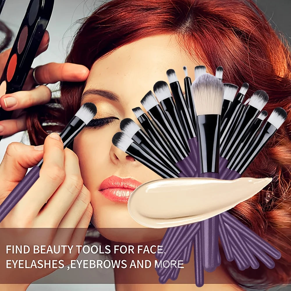 8/20Pcs Eye Makeup Brush Set Portable Soft Makeup Tool Eyeshadow Blending Detail Cosmetics Brush Kit with Makeup Egg Powder Puff - AMULET RING STORE