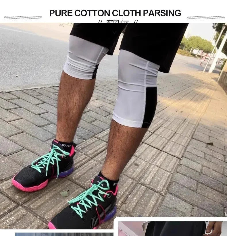 Men Kid Boy Girl GYM Capri Running Tight Pants Basketball Football Soccer Exercise Sport 3/4 Cropped Kneelet Leggings Shorts 714