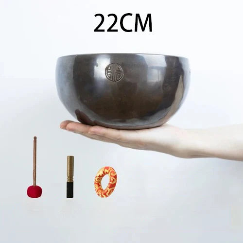 Full Moon Tibetan Singing Bowl Handmade Mindfulness Meditation Nepal Singing Bowls Yoga Chakra Sound Healing Therapy Accessories - AMULET RING STORE