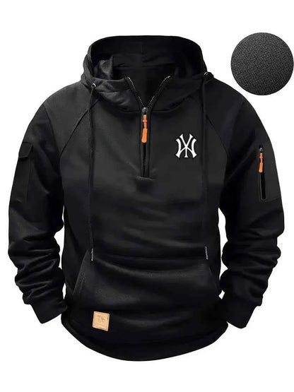 2025 Fashion Men multi-pocket zipper comfortable casual hoodie spring and autumn pullovers sweatshirts fitness hoodies