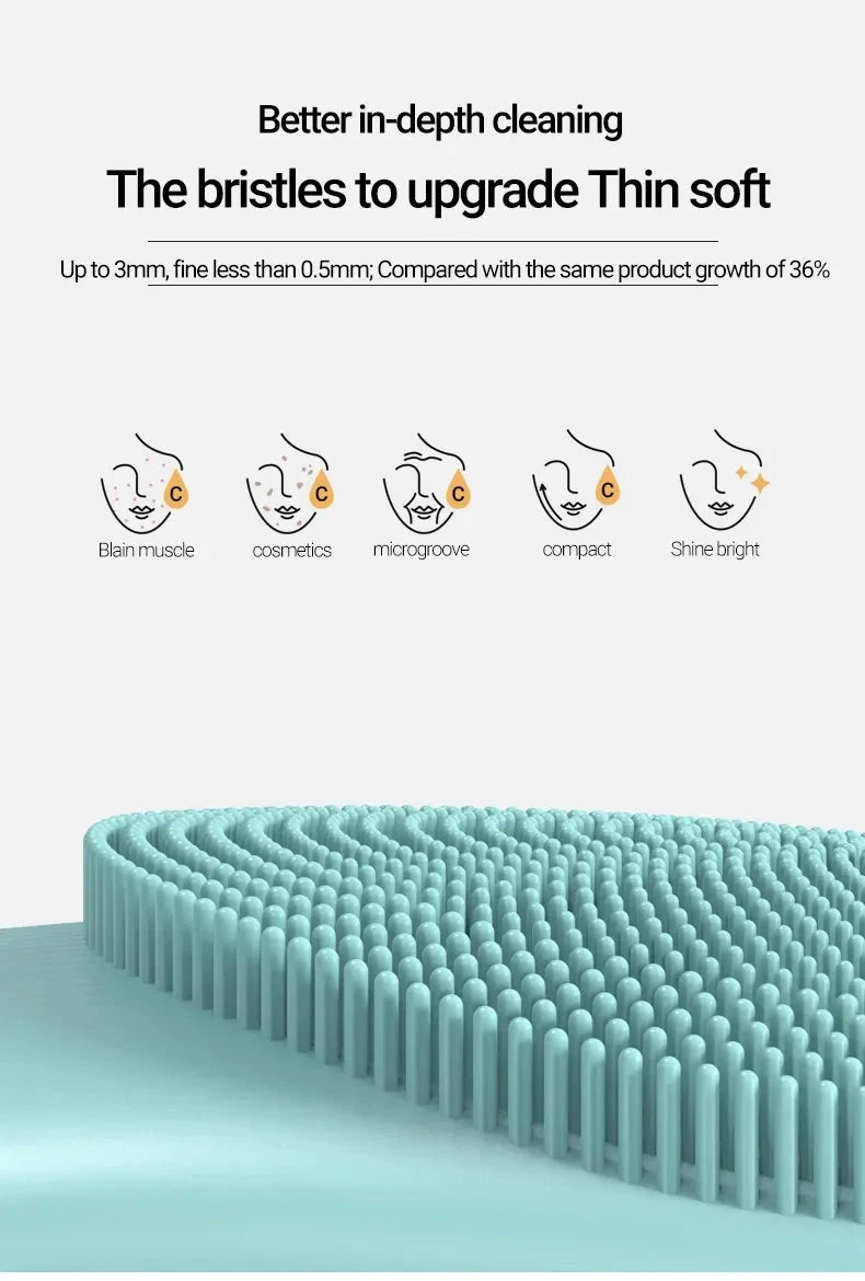 Rechargeable Sonic Face Cleanser Washing Skin Massager Ultrasonic Silicone Electric Mini Facial Cleansing Brush
