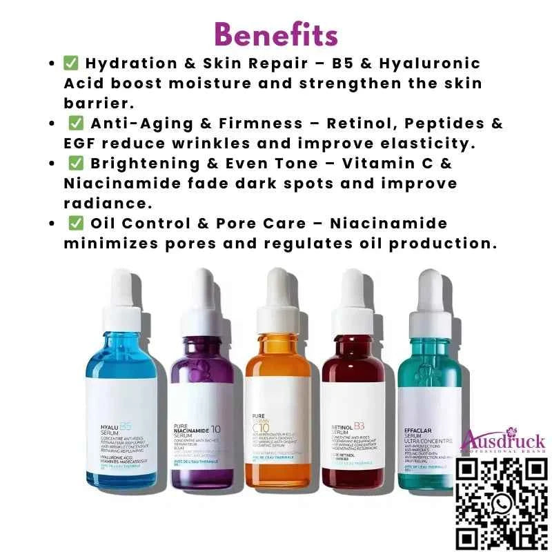 High Quality Face Serum Combo Hydrating, Brightening, Anti-Acne, Anti-Aging, Pore Care Bulk Supply