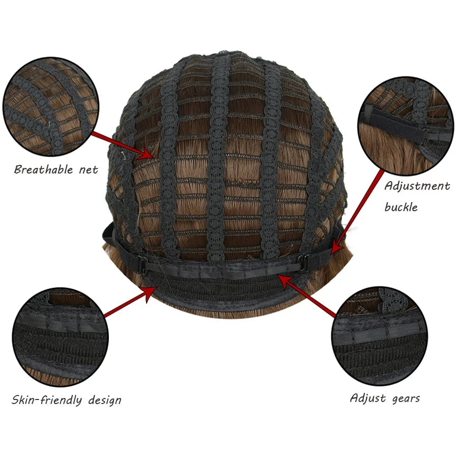 Black Ombre Red Layered Wig Synthetic Long Wavy Women Fluffy Lolita Style Cosplay Wig Middle Part for Daily Party - AMULET RING STORE