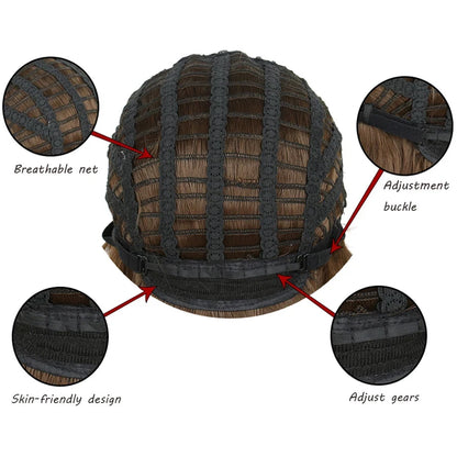 Black Ombre Red Layered Wig Synthetic Long Wavy Women Fluffy Lolita Style Cosplay Wig Middle Part for Daily Party - AMULET RING STORE