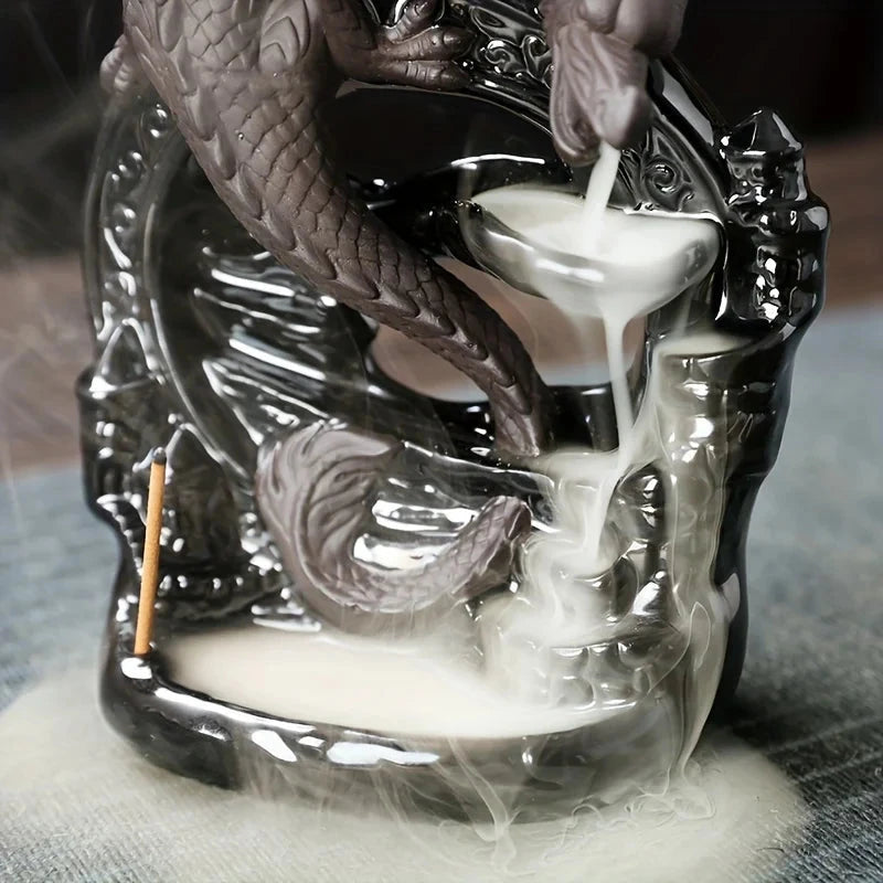 Dragon Backflow Incense holder - holder for home decor, aromatherapy, air purification, fragrance-free - AMULET RING STORE