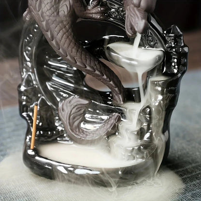 Dragon Backflow Incense holder - holder for home decor, aromatherapy, air purification, fragrance-free - AMULET RING STORE