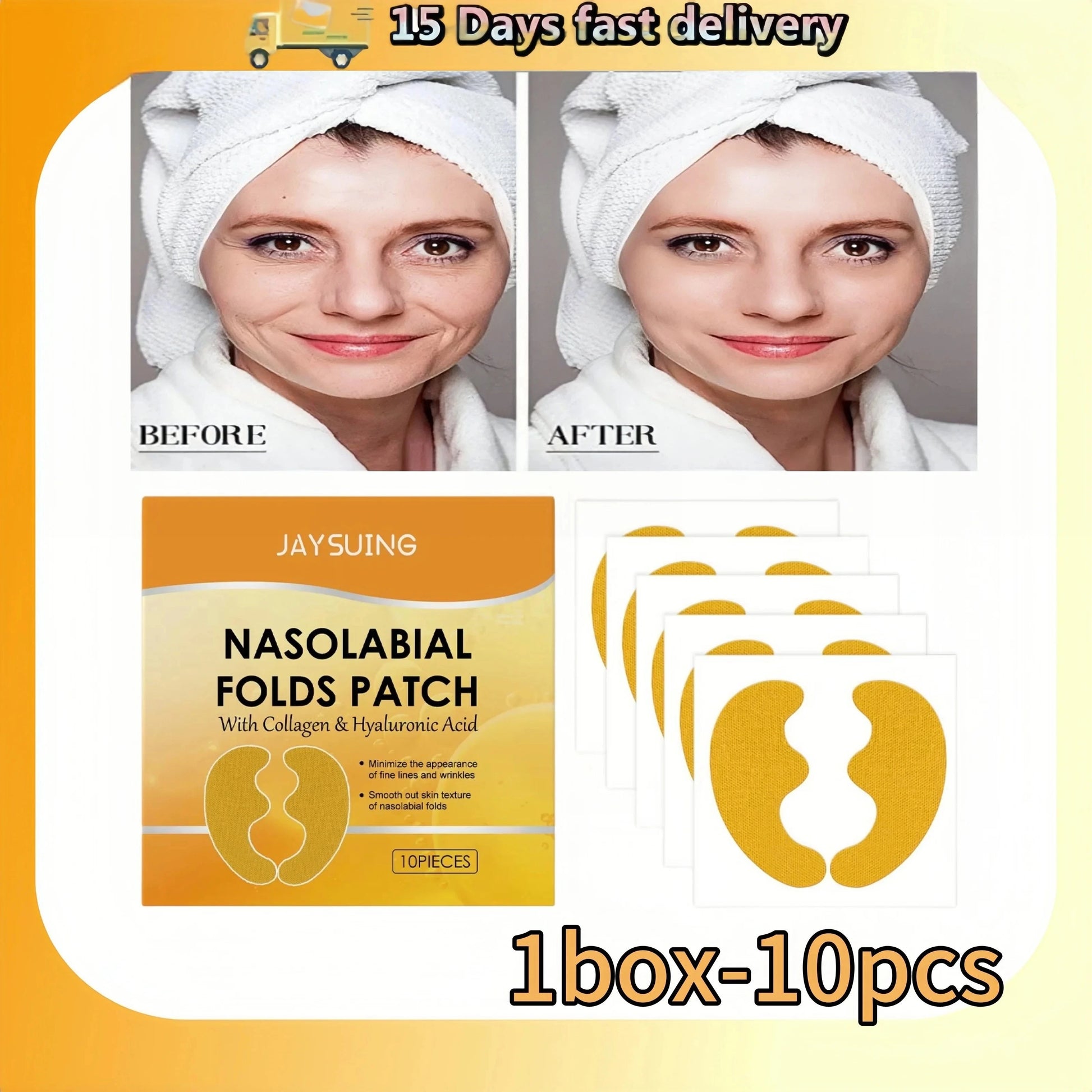 Nasolabial Folds Patch Contain Collagen Hyaluronic Acid Firming Skin Fade Fine Lines Deep Moisturizing Facial Mask Anti Wrinkle