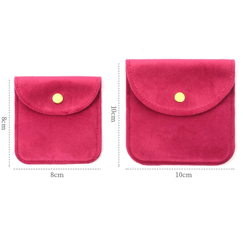 1pc Jewelery Pouch Packaging Bag Soft Velvet Gift Bracelet Necklace Earrings Rings Storage Button Velvet Bag Jewelry Organizer - AMULET RING STORE