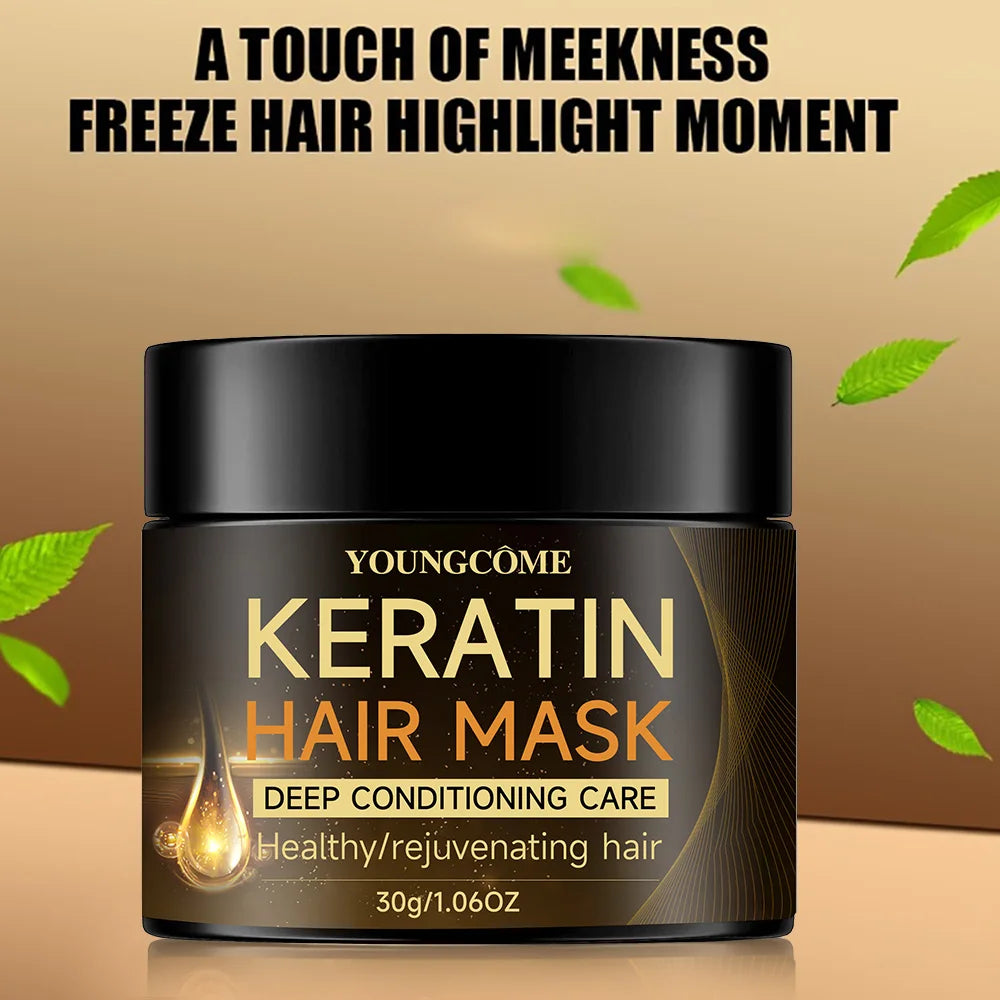 Keratin Hair Mask Moisturizer Conditioner Soft Smooth Frizz Damaged Hair Care Repair Damaged Hair Restore Shine Hair Mask - AMULET RING STORE