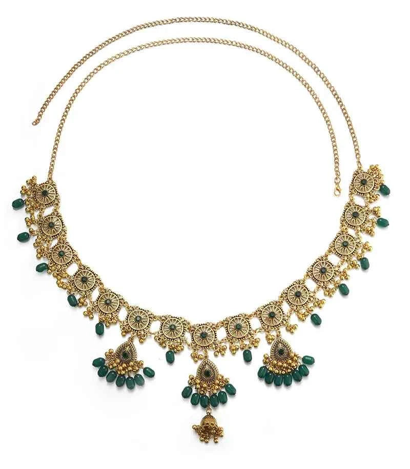 Vintage Belly Chain For Women Resin Beads Bell Pendant Body Jewelry Ethnic Handmade Women's Jewelry Gift Festive Party Favor