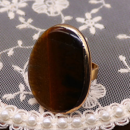 Irregular Natural Amethyst Rings Open Adjustable Green Aventurine Agate Finger Ring for Women and Men  Fashion Jewelry Ring Gift