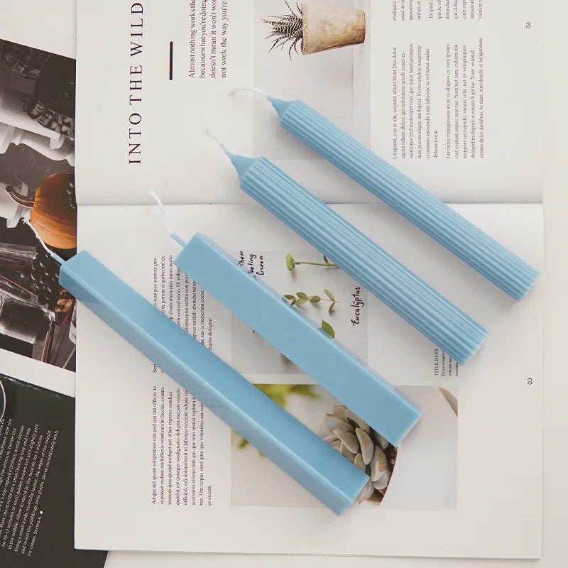 Striped Column Candle Mold Triangle Rectangle Pillar Plastic Mold DIY Candle Making Kit Forms Mold For Home Decoration - AMULET RING STORE