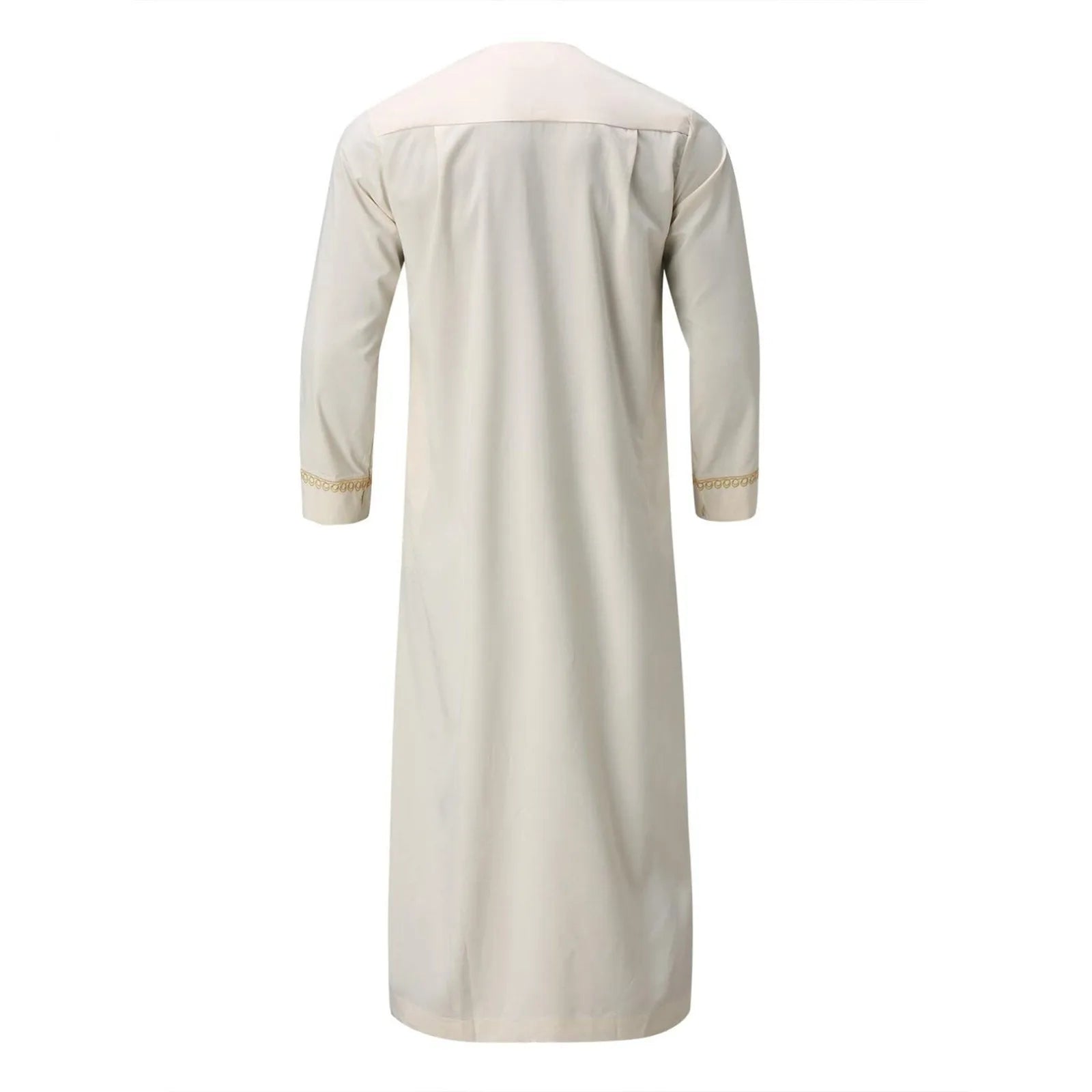 Traditional Muslim Clothing Men's Muslim Shirt robe embroidery Islamic Royalty Dubai Robe O-Neck Long Sleeve Retro Loose Abaya - AMULET RING STORE