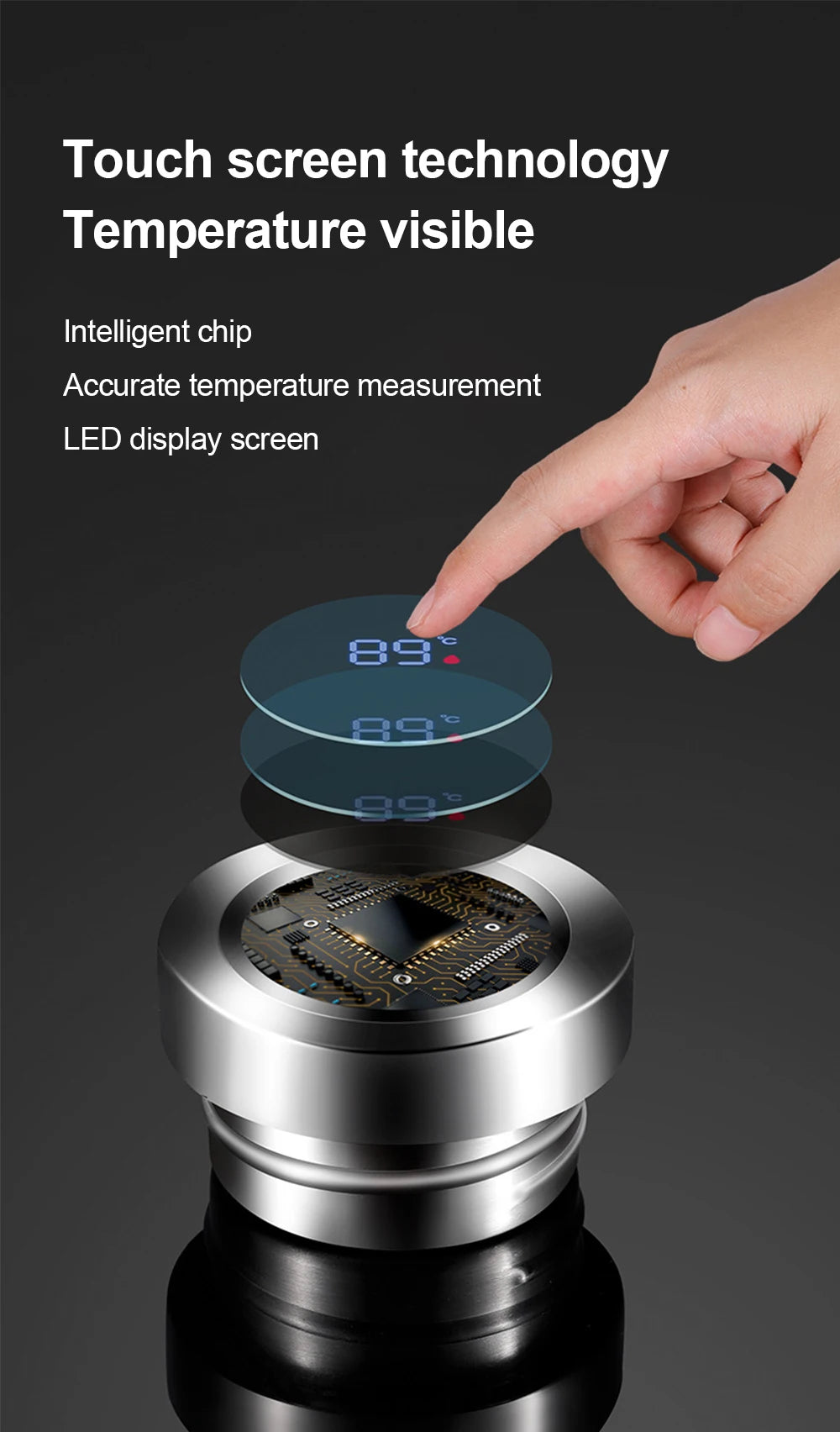 600-1500ml 316 Stainless Steel Thermos Bottle LED Temperature Display Thermal Mug Vacuum Flask Water Bottle For Outdoor Camping - AMULET RING STORE