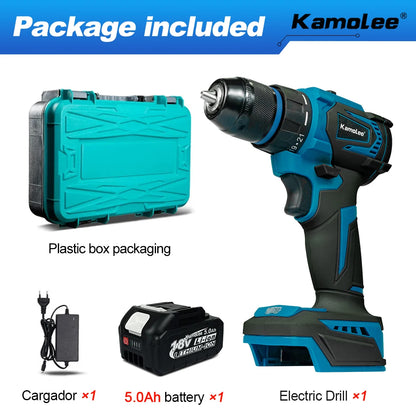 Kamolee 10mm Cordless Electric Impact Drill Electric Screwdriver Home DIY Power Tools For Makita 18V Battery - AMULET RING STORE