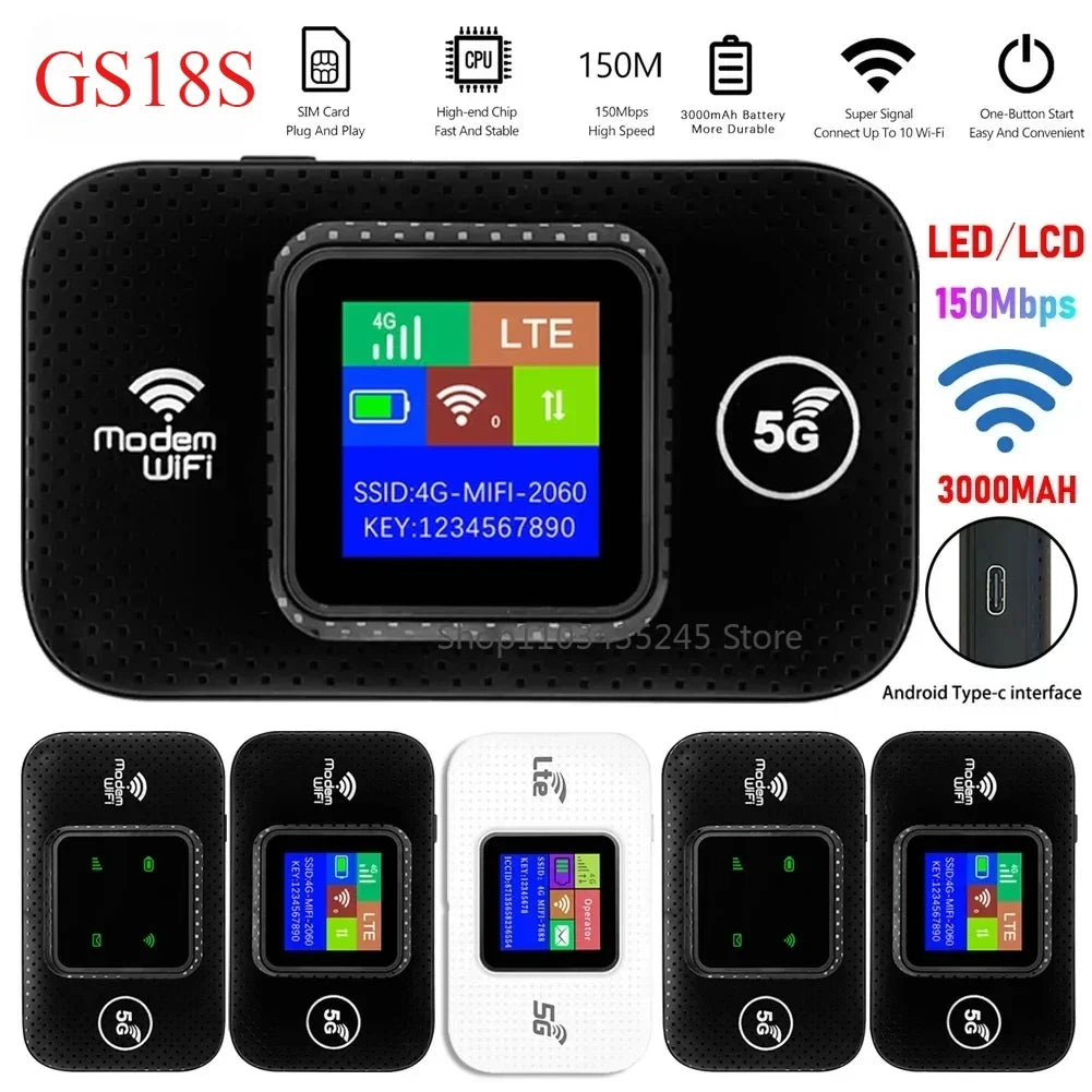 4G/5G Mobile WIFI Router 150Mbps 4G LTE Wireless Router With Sim Card Slot Portable Pocket MiFi Modem Car Mobile Wifi Hotspot - AMULET RING STORE