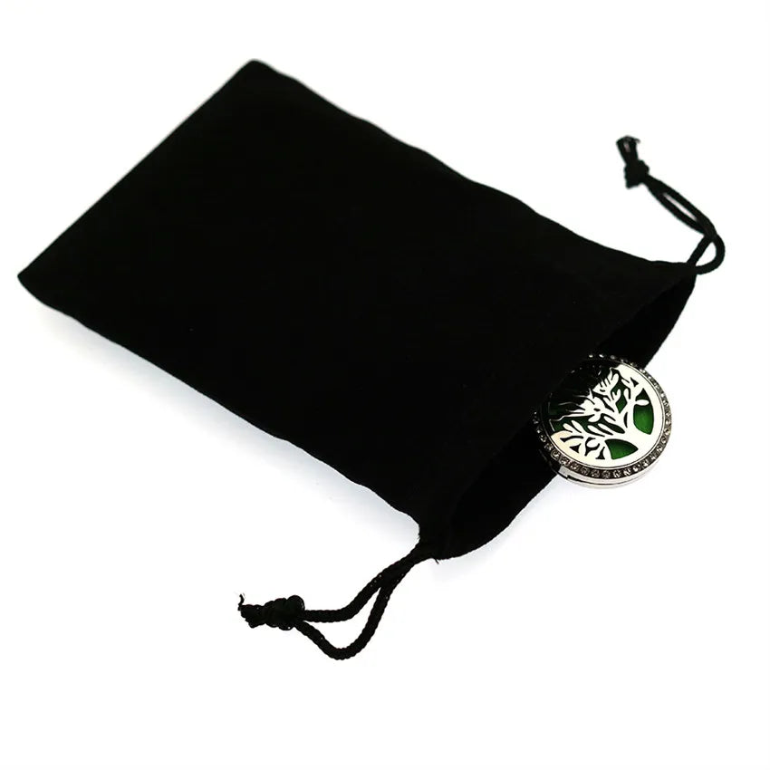 1pcs Silver Gold Color Black Velvet Bag Jewelry Packing Drawstring Pouches Jewelry Gift Bags Display Chain Ring As Women Gift - AMULET RING STORE