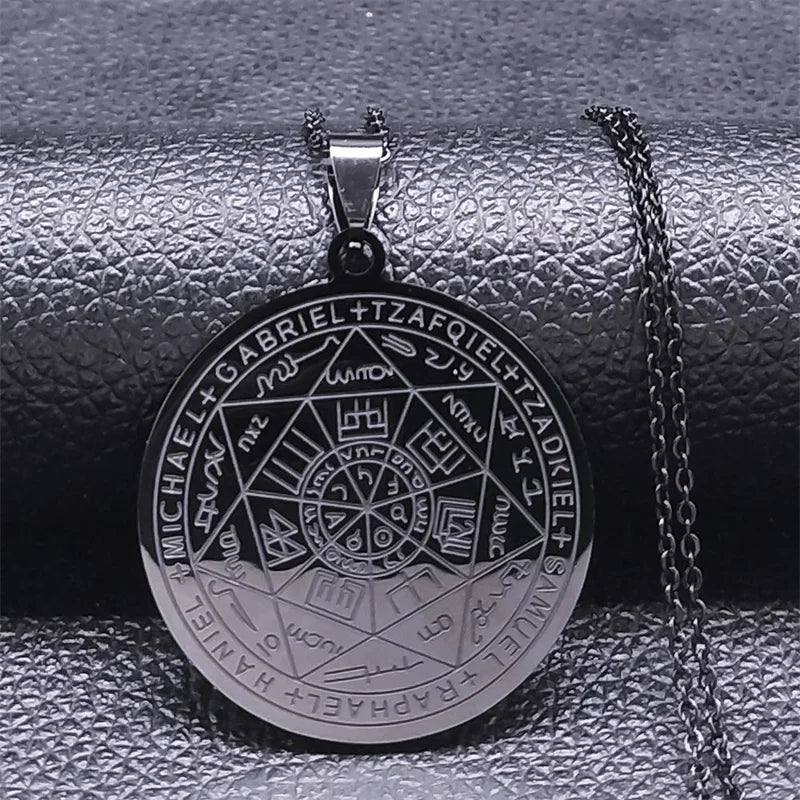 Seven Archangels Amulet Stainless Steel Necklaces Men AMULET RING STORE